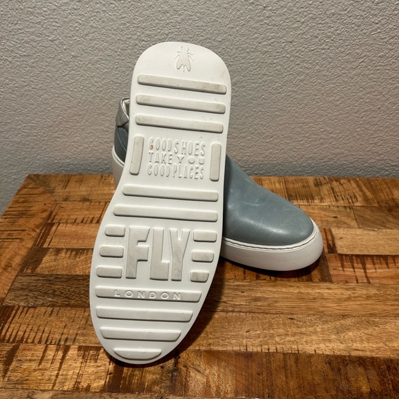 Fly London Deca Womens Deca Blue Casual Leather Wedge Platform/Sneakers Size 41 - Picture 6 of 7